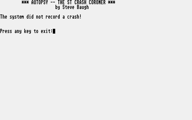 Autopsy - The ST Crash Coroner atari screenshot